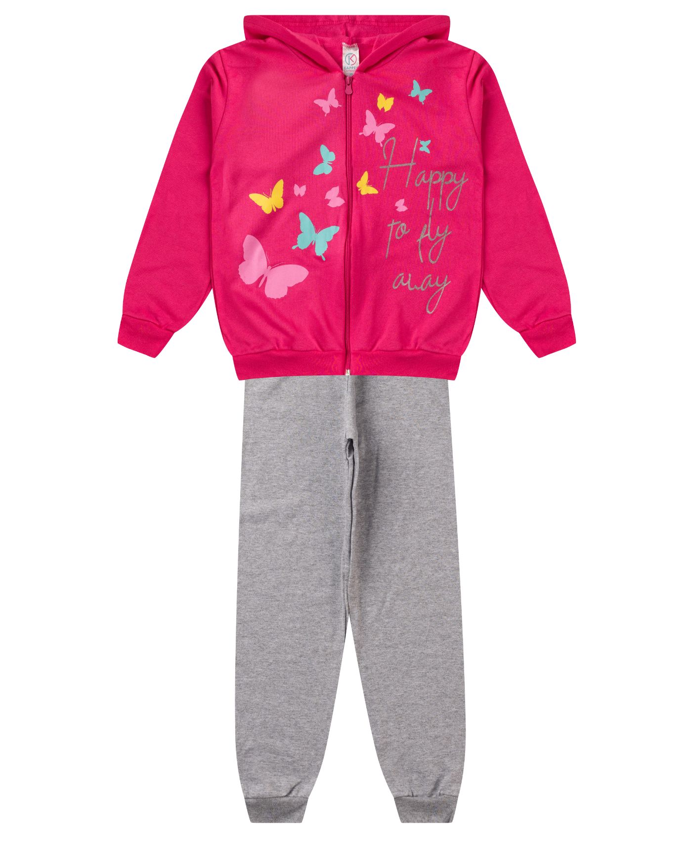 Conjunto Infantil Menina Com Jaqueta Kappes Rosa 12