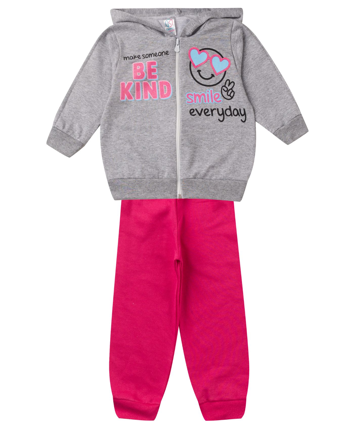 Conjunto Infantil Menina Com Jaqueta Kappes Cinza 2