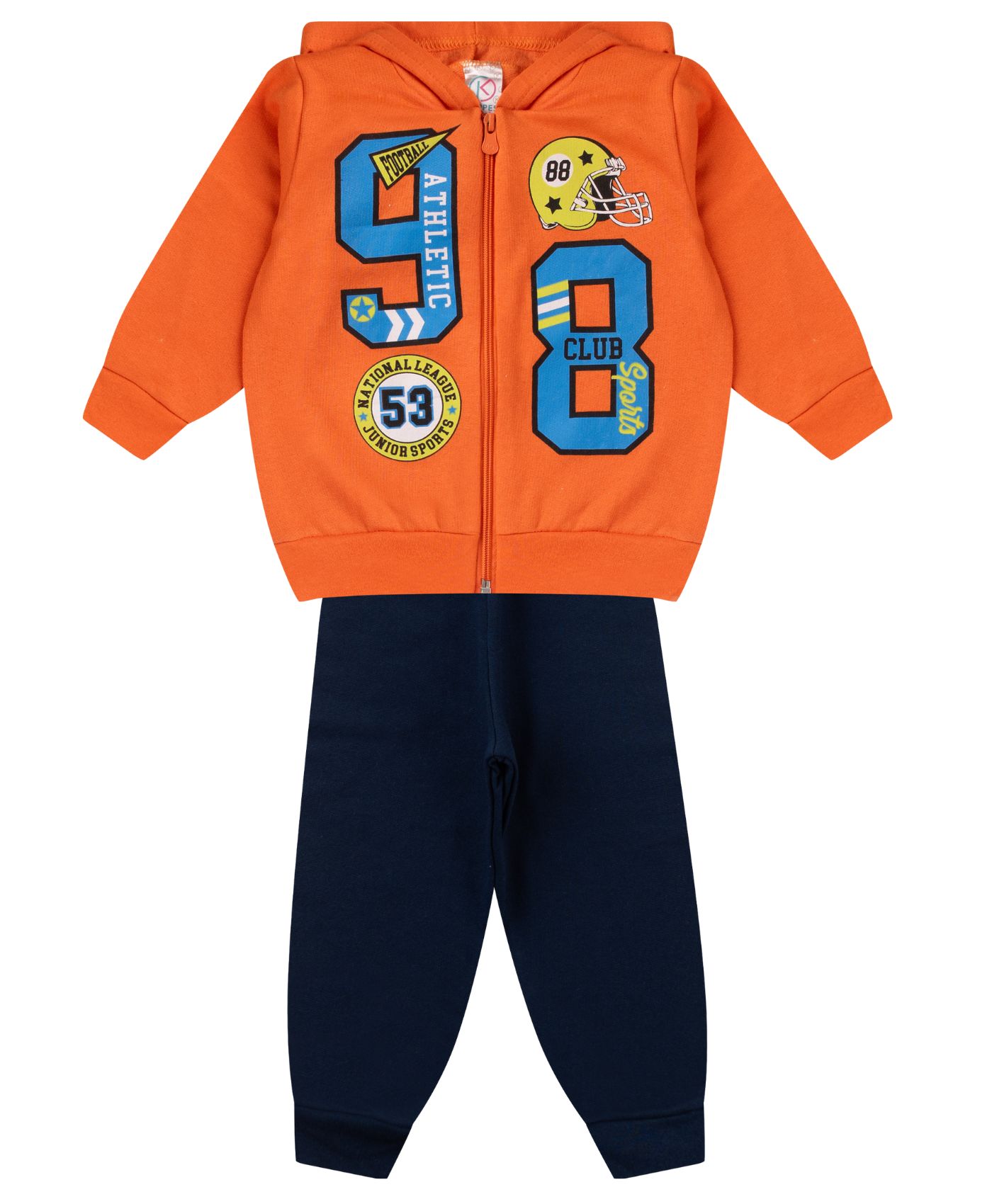 Conjunto Infantil Menino Com Jaqueta Select Laranja 3