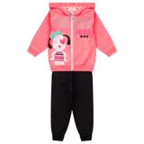 Conjunto Infantil Menina Com Jaqueta Kappes Rosa 2