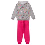 Conjunto Infantil Menina Com Jaqueta Kappes Cinza 16