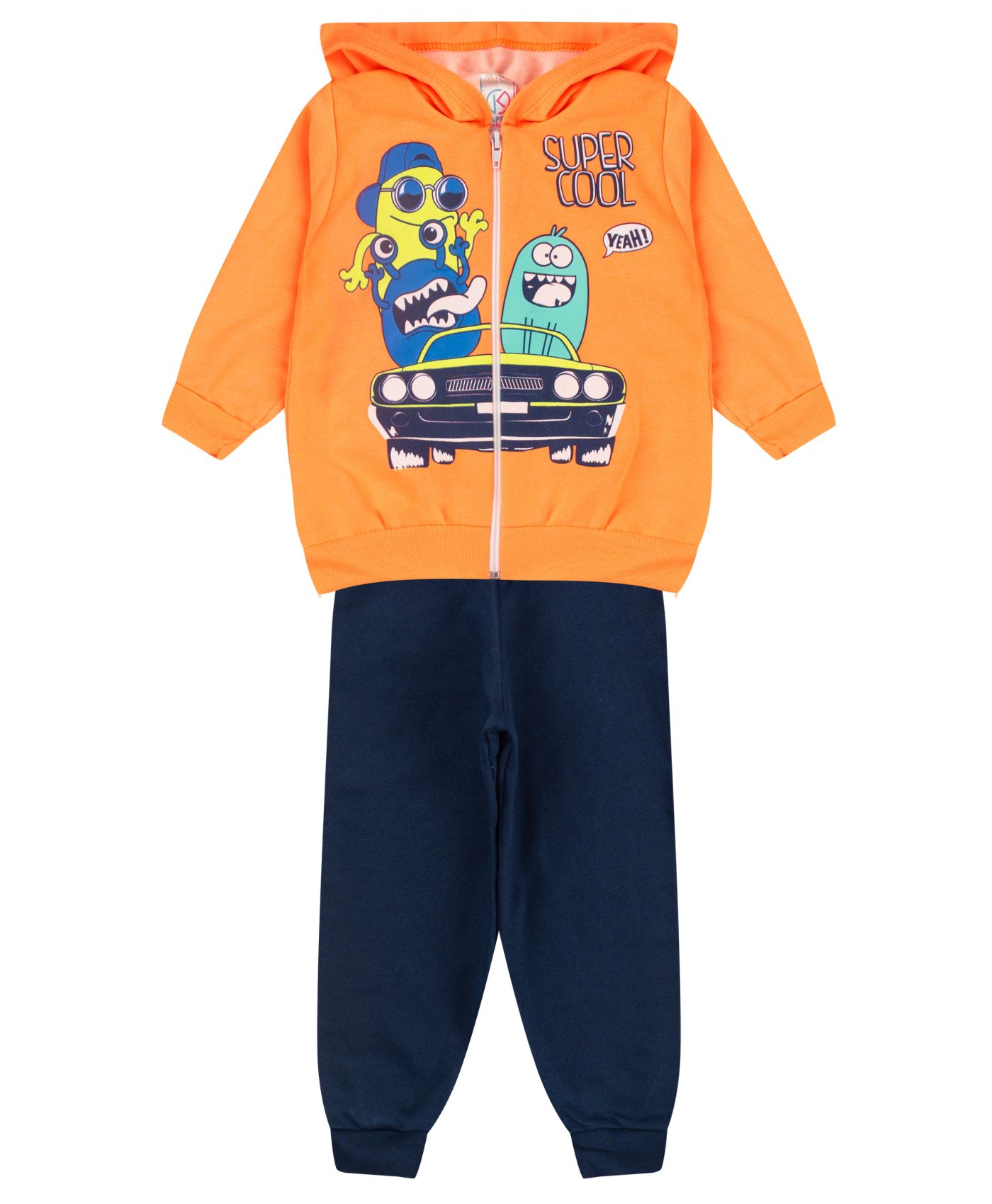 Conjunto Infantil Menino Com Jaqueta Select Laranja 1