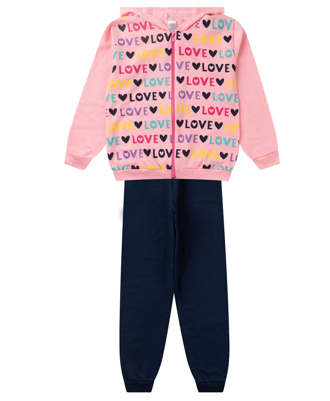 Conjunto Infantil Menina Com Jaqueta Kappes Rosa 10