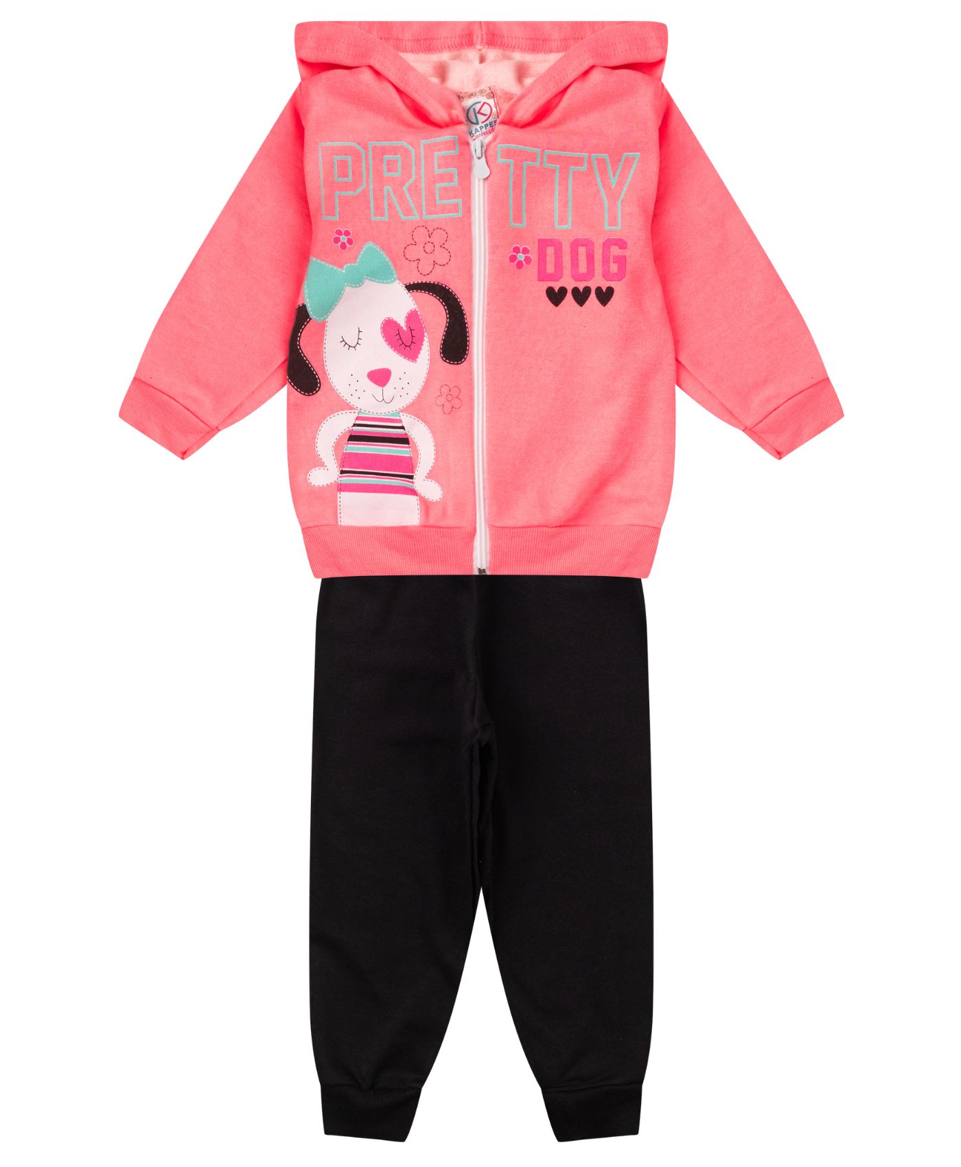 Conjunto Infantil Menina Com Jaqueta Kappes Rosa 1