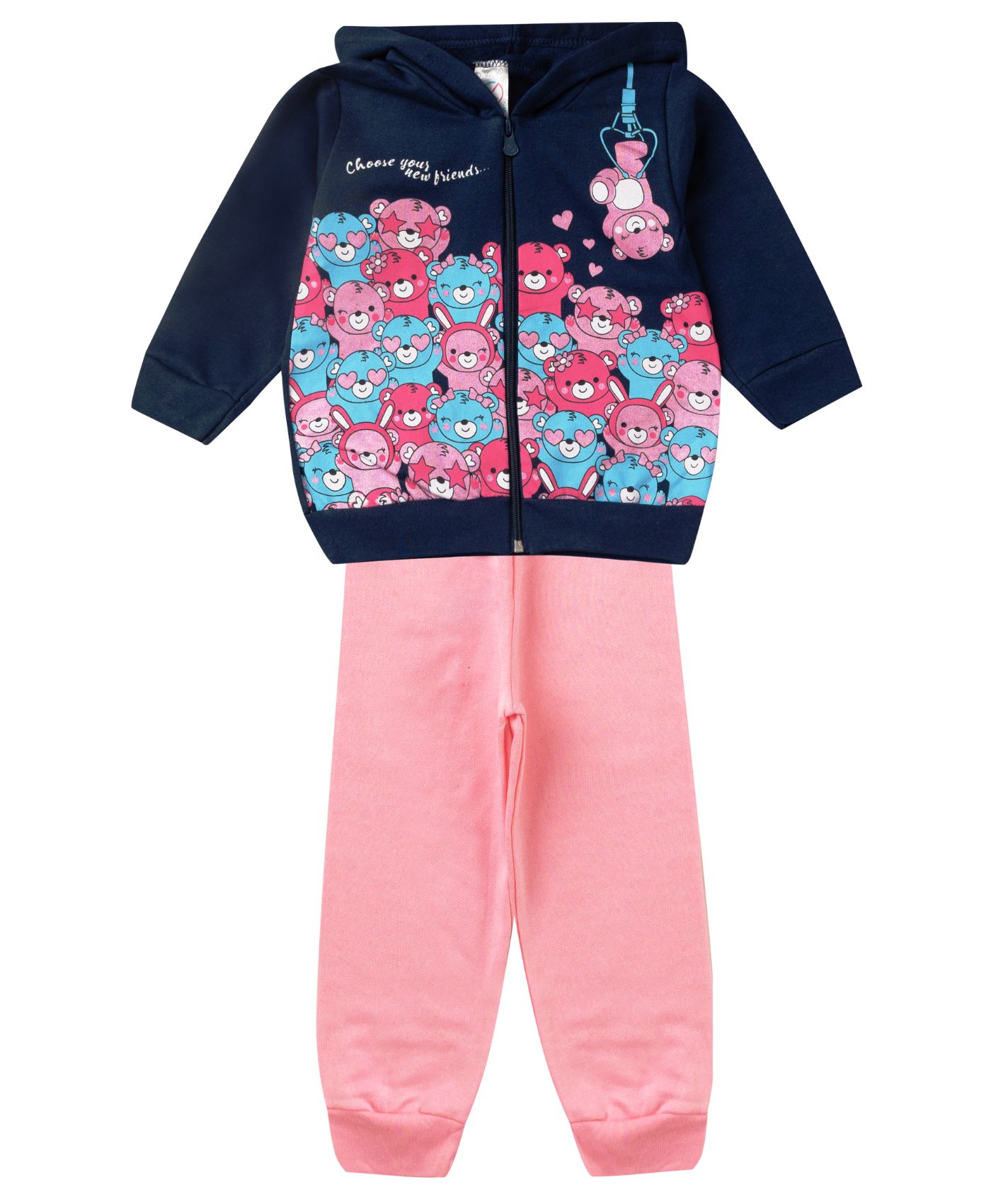 Conjunto Infantil Menina Com Jaqueta Kappes Azul 2