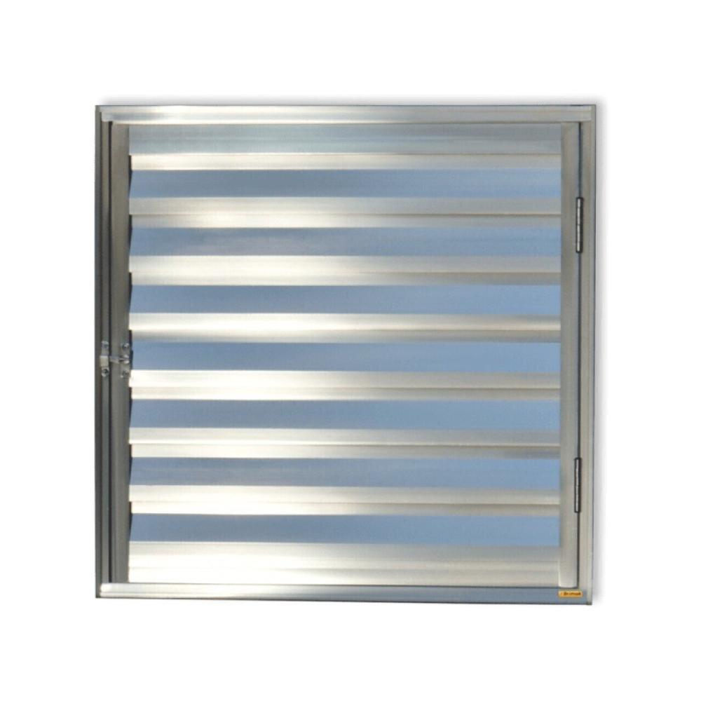 Porta de Alumínio Abrigo 80x80cm para Água e Gás 1 Folha com Ventilação Anodizado Brilhante Brimak Brilhante