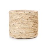 Cachepot Em Fibra Natural Cesto Bege - 17cm