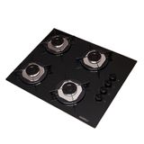 Cooktop Nardelli Ndl 4 Bocas Flange Inox Mesa De Vidro Preto Bivolt 27010101