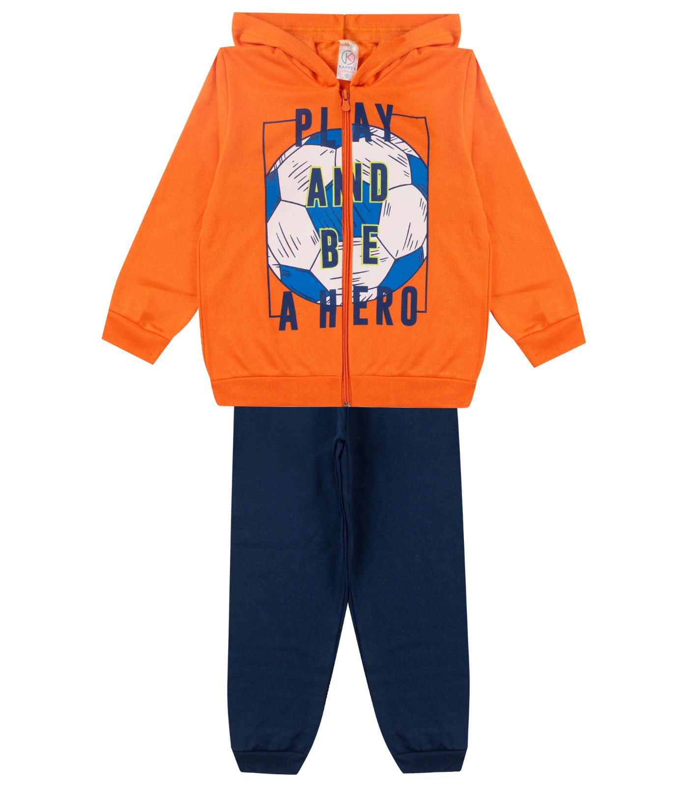 Conjunto Infantil Menino Com Jaqueta Select Laranja 4