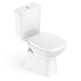 Kit Vaso Sanitário Com Caixa Acoplada E Assento Queda Amortecida Debba Classic Roca Branco Brilhante