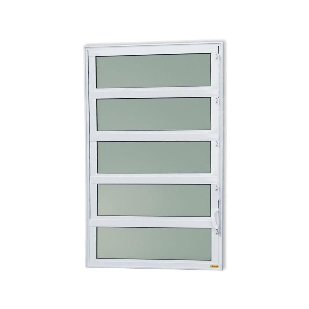 Janela de Alumínio Basculante 100x100cm Vidro Mini Boreal Elite Brimak Branco