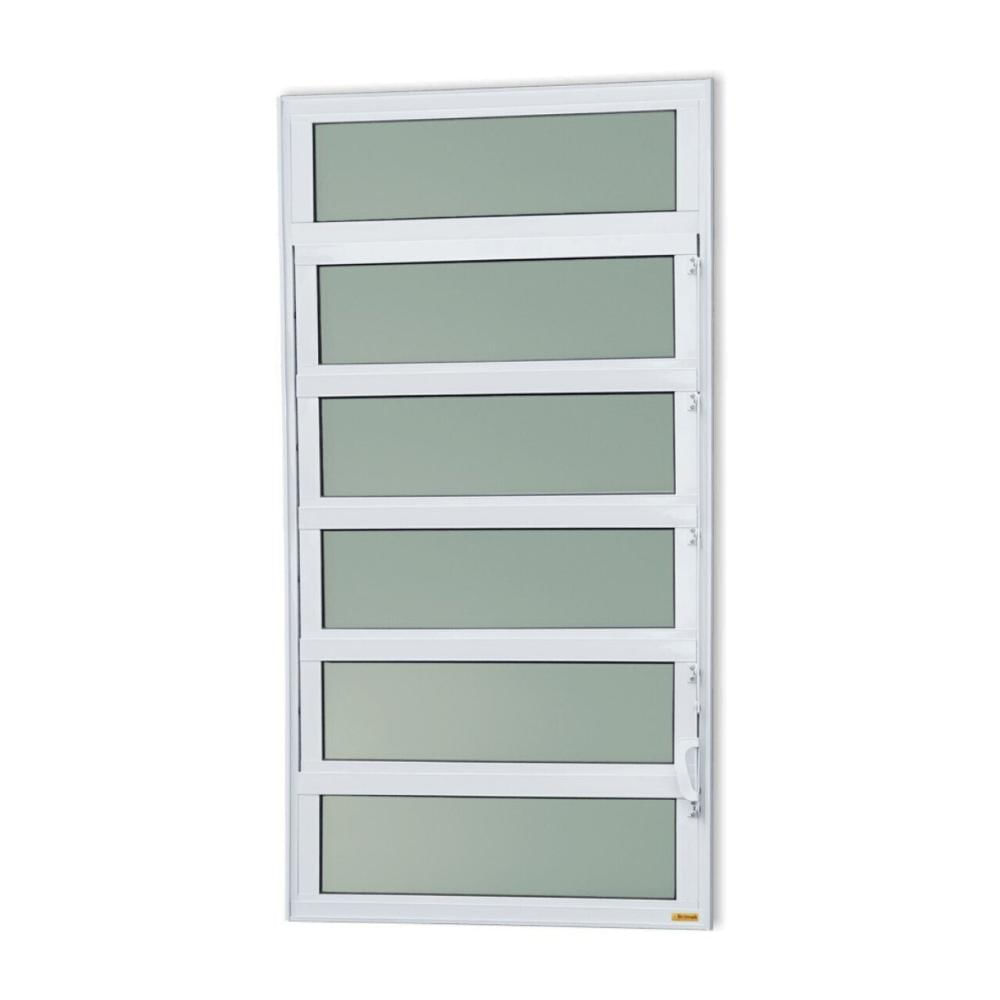 Janela de Alumínio Basculante 120x80cm Vidro Mini Boreal Elite Brimak Branco