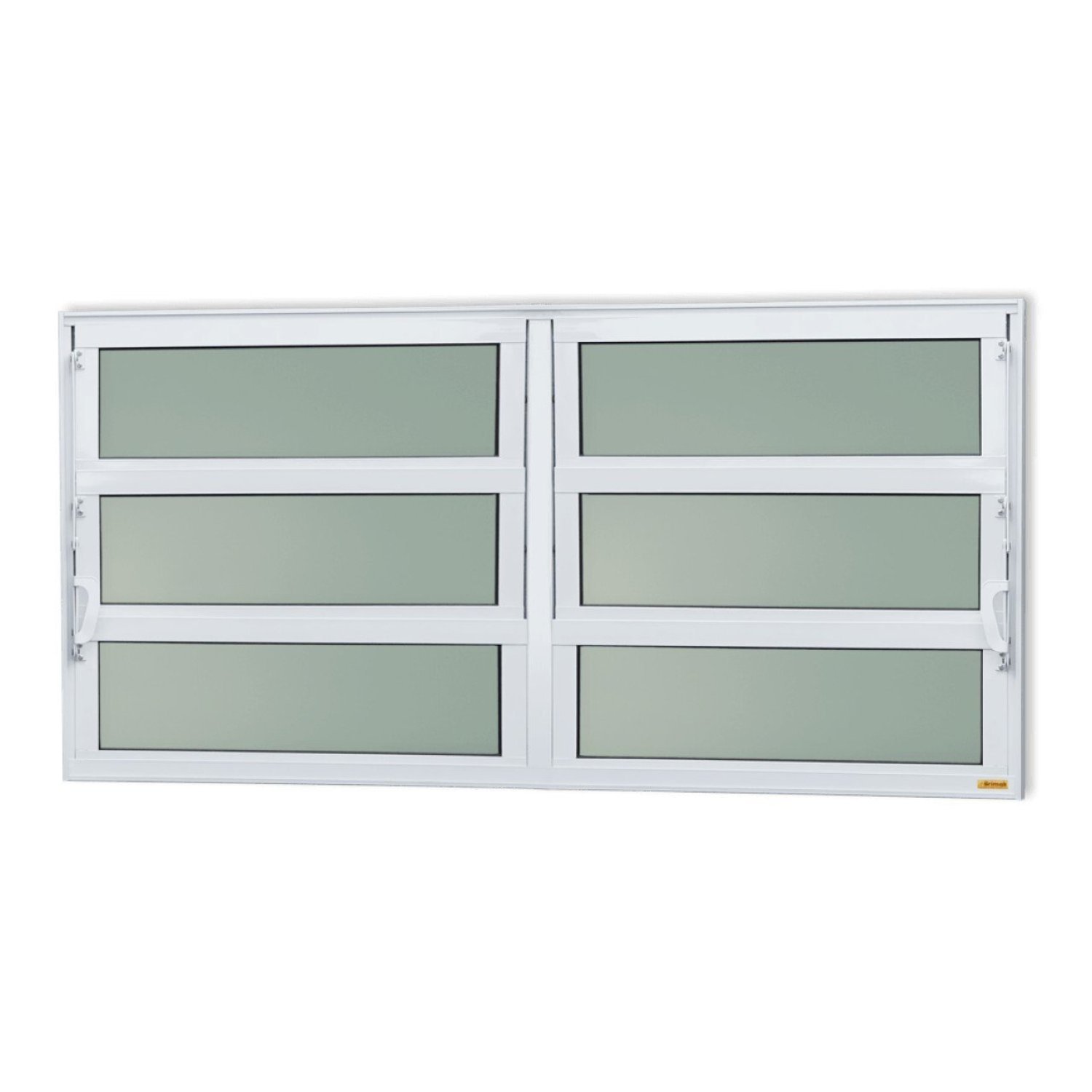 Janela De Alumínio Basculante 2 Seções 60x120cm Vidro Mini Boreal Elite Brimak Branco