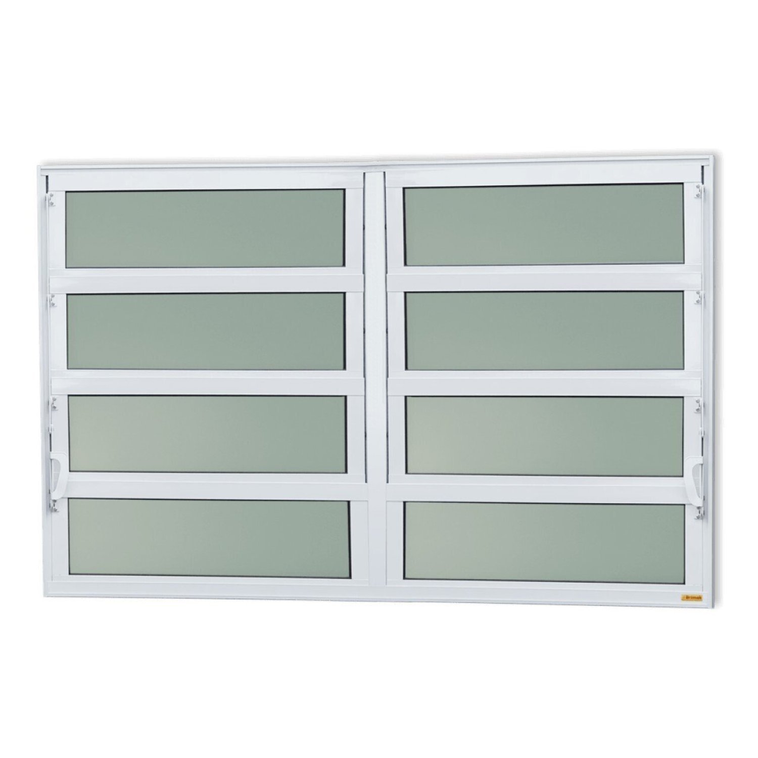 Janela De Alumínio Basculante 2 Seções 80x150cm Vidro Mini Boreal Elite Brimak Branco