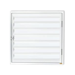 Porta de Alumínio Abrigo 60x60cm para Água e Gás 1 Folha com Ventilação Anodizado Brilhante Brimak Branco