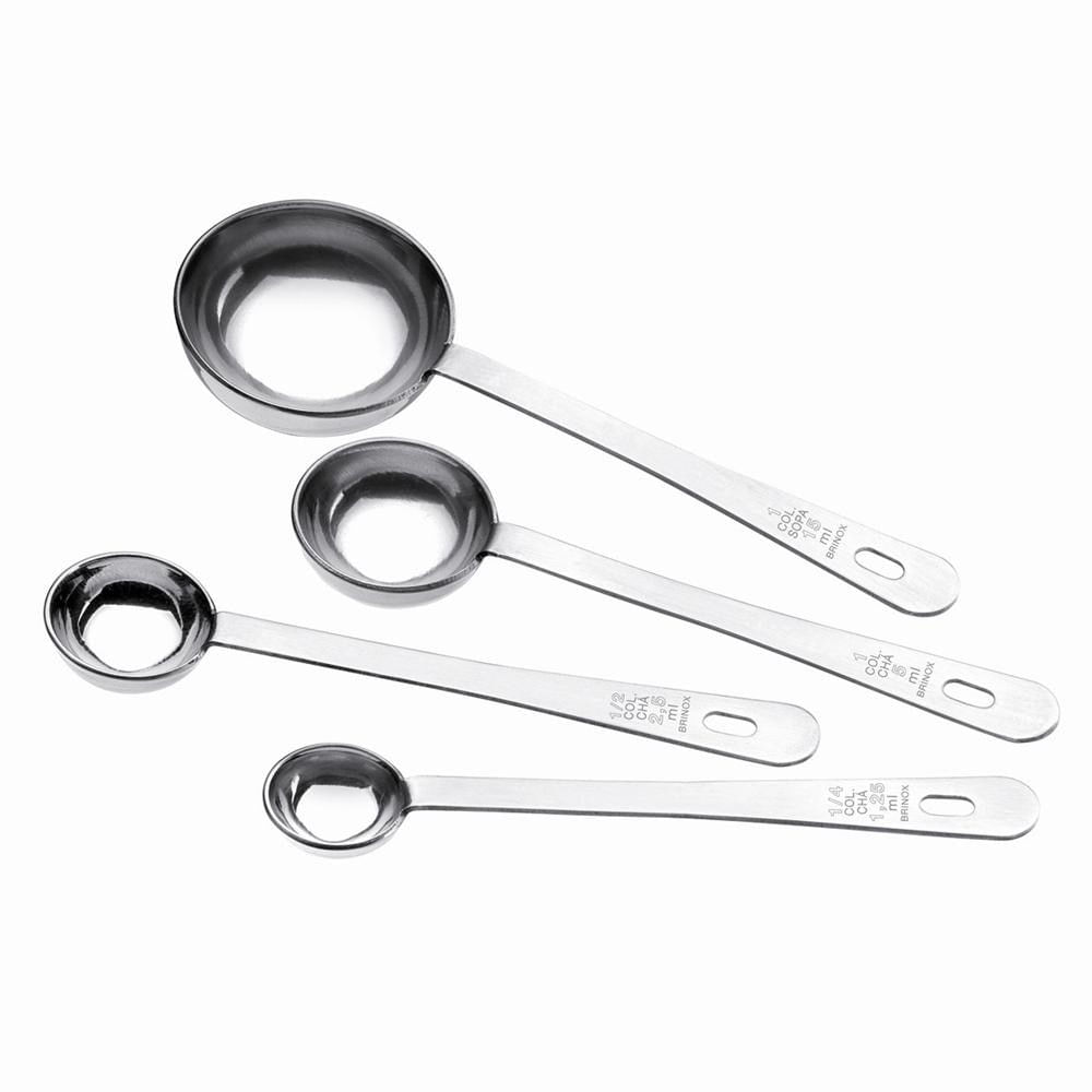 Medidor Tipo Colher Top 2203-300 Em Aço Inox 4 Peças Brinox