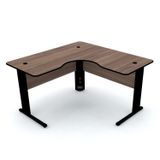 Mesa Para Escritório Em L Estação De Trabalho Etp1515 Maxxi Pandin Móveis Preto/walnut