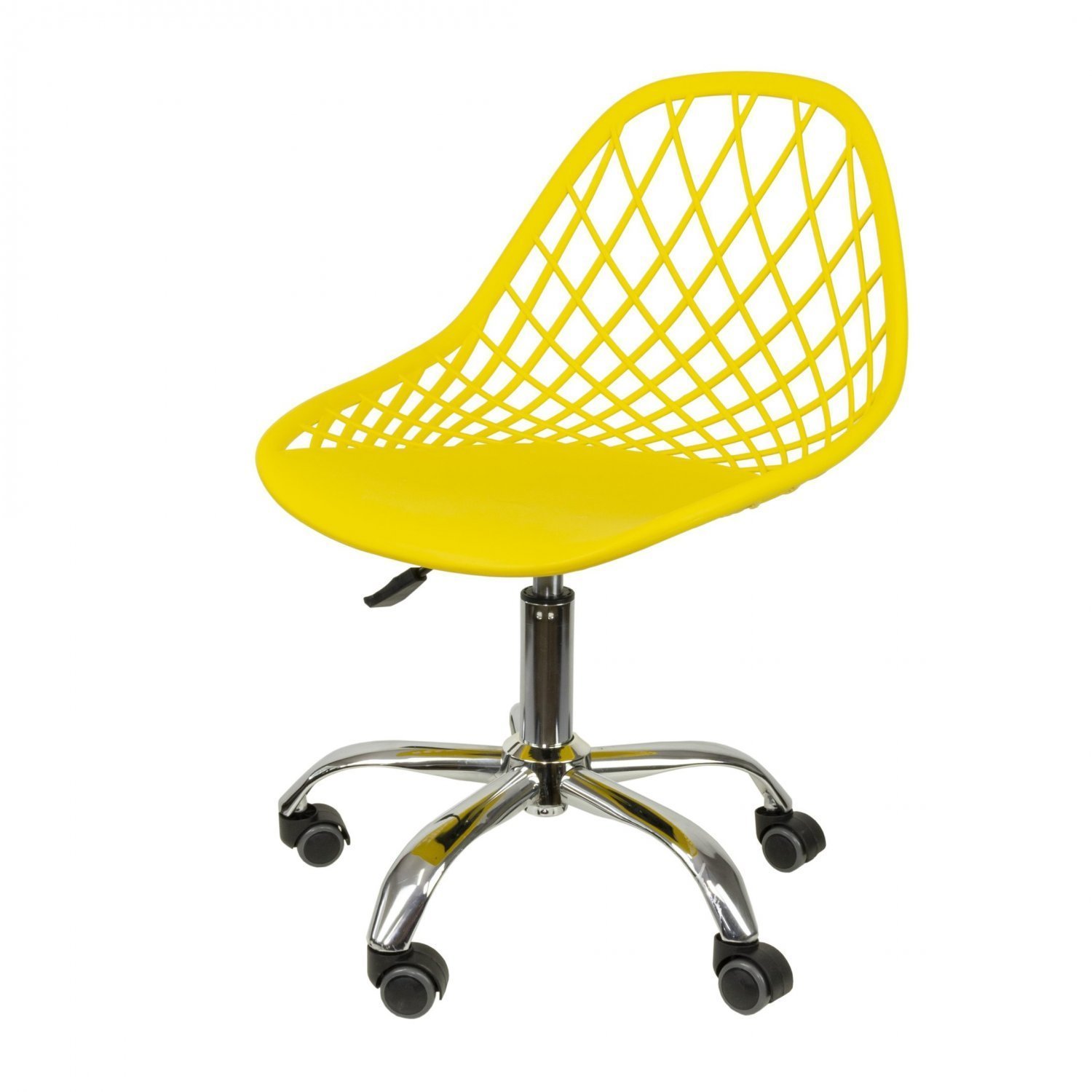 Cadeira Para Escritório Eames Kaila Secretária Decorativa 1118 Or Design Amarelo