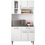 Cozinha Compacta Poliman Móveis Carol Com 6 Portas E 1 Gaveta