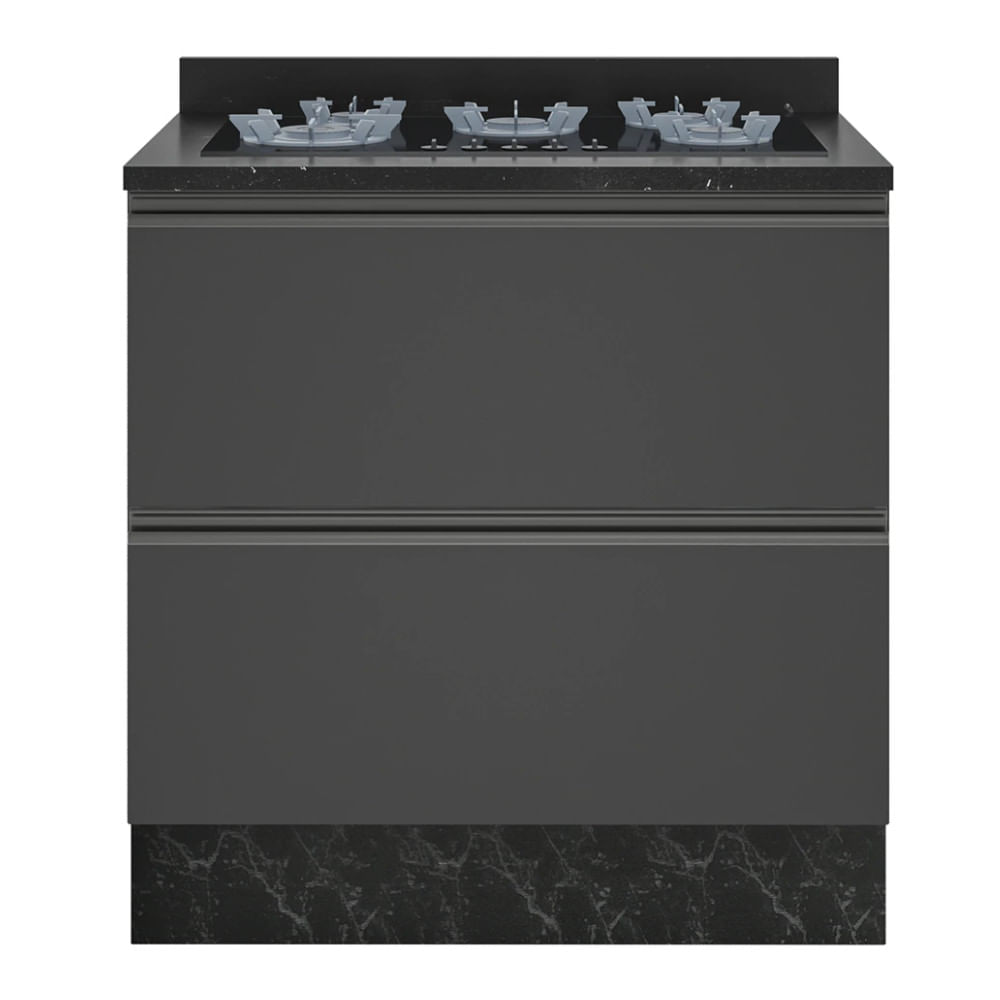 Balcão Cooktop Bartira Linea 5 Bocas Com Gaveta E Porta Basculante