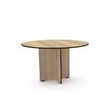 Mesa Para Escritório De Reunião Redonda Maxxi Mx1000 Pandin Móveis Preto/noce Naturalle