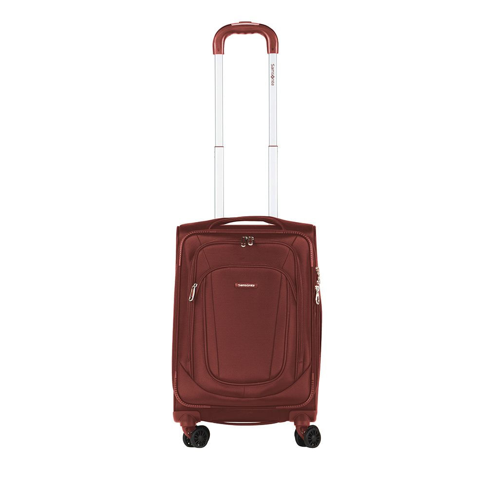 Mala De Bordo Pequena Para Viagem Em Poliester Samsonite Kick Air Cadeado Tsa Rodas Duplas Vermelha