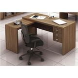 Mesa Para Home Office Com 03 Gavetas Carvalho -tecno Mobili