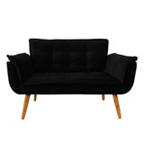 Poltrona Decorativa Preta Opala Namoradeira
