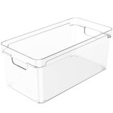 Organizador Multiuso Empilhável 30x15x13cm Caixa Organizadora Transparente Com Alças Clear OU