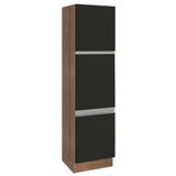 Paneleiro Madesa Glamy 60 cm 3 Portas - Rustic/Preto