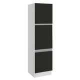 Paneleiro Madesa Glamy 60 cm 3 Portas - Branco/Preto