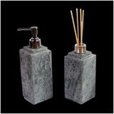 Kit Banheiro Bancada Lavabo Luxo Em Pedra Sabão N03 Prata