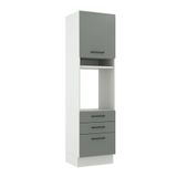 Torre Quente Madesa Agata 60 cm 1 Porta 3 Gavetas - Branco/Cinza