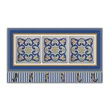 Cabideiro De Parede Porta Colar Chaves Cintos Azulejo Azul