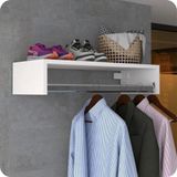 Cabideiro De Parede Arara Porta Roupas Quarto Closet Branco