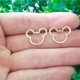 Brinco Mickey Grande, Banhado A Ouro 18k
