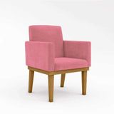 Poltrona Rosa Penteadeira Quarto Base Reforçada