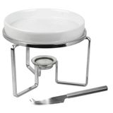 Rechaud Para Queijo Brie Em Cerâmica Com Faca 15cm