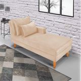 Divã Chaise Chloe 160cm Bege Castanho