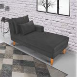 Divã Chaise Chloe 160cm Castanho Grafite