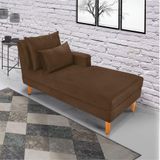 Divã Chaise Chloe 160cm Castanho Marrom