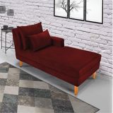 Divã Chaise Chloe 160cm Castanho Marsala