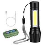 Lanterna Mini Led Police Tatica Recarregável Zoom Forte Usb