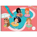 CADERNO MEIA PAUTA 40 FOLHAS CAPA DURA ESPIRAL SAPECA FEMININO - 229181