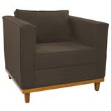 Poltrona Decorativa Europa Suede Doce Sonho Móveis Cor Marrom