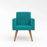 Cadeira Recepção Poltrona Escritório Balaqui Azul Turquesa