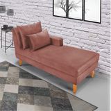 Divã Chaise Chloe 160cm Rosê Castanho