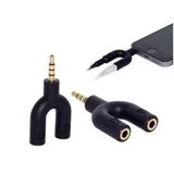 Adaptador P2 Para 2 P2 Fêmea Headset Xbox Ps4 Fone Microfone Preto