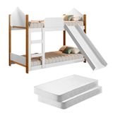 Beliche Infantil Branco Escorregador E Colchões