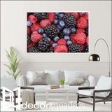 Quadro Frutas Vermelhas 60x40 Cm Vidro Impresso